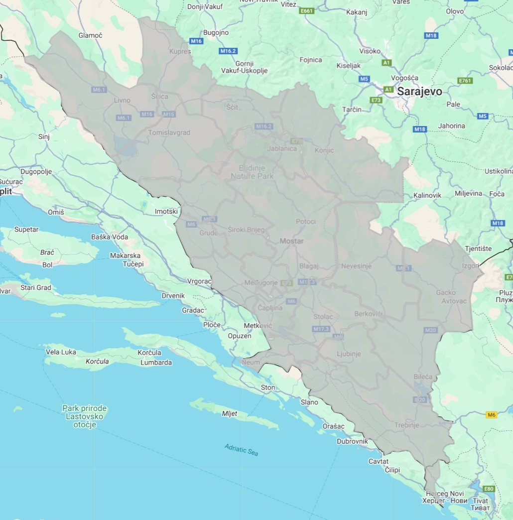 Mapa Hercegovina